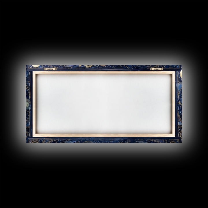 Blue Star Map Framed Canvas Print, Celestial Art, Gallery Decor, Living Room Decor, Fine Art, Celestial, Minimalist Decor, CEL-2x1-18