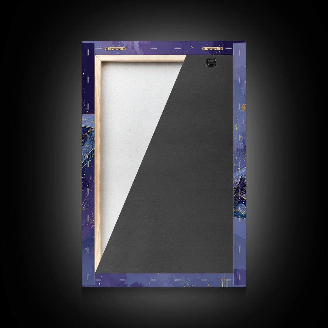 Celestial Moth with Moon Markings Framed Canvas Print, Celestial Art, Gallery Decor, Living Room Decor, Abstract Art, Celestial, CEL-2x3-26