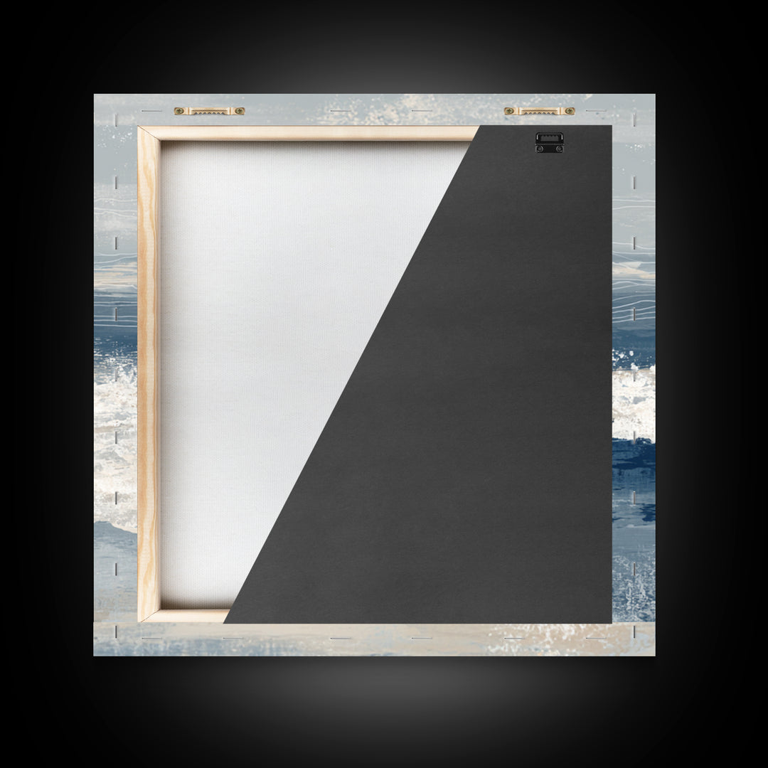Minimal Wave Line Drawing Framed Canvas Print, Coastal Art, Gallery Decor, Coastal Decor, Fine Art, Coastal, Contemporary Art, COA-1x1-32