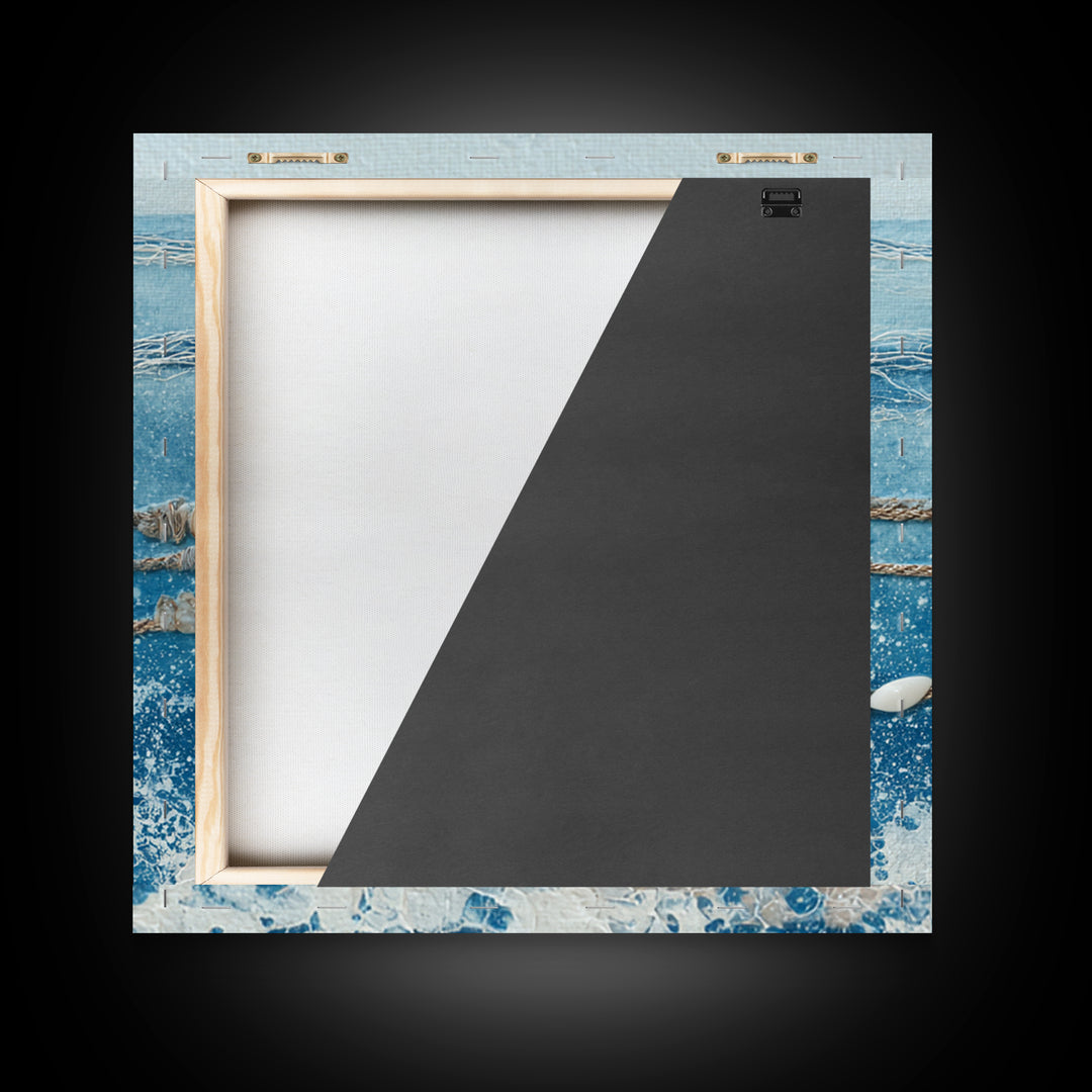 Minimal Wave Line Drawing Framed Canvas Print, Coastal Art, Boho Wall Art, Coastal Decor, Abstract Art, Coastal, Beach Print, COA-1x1-56