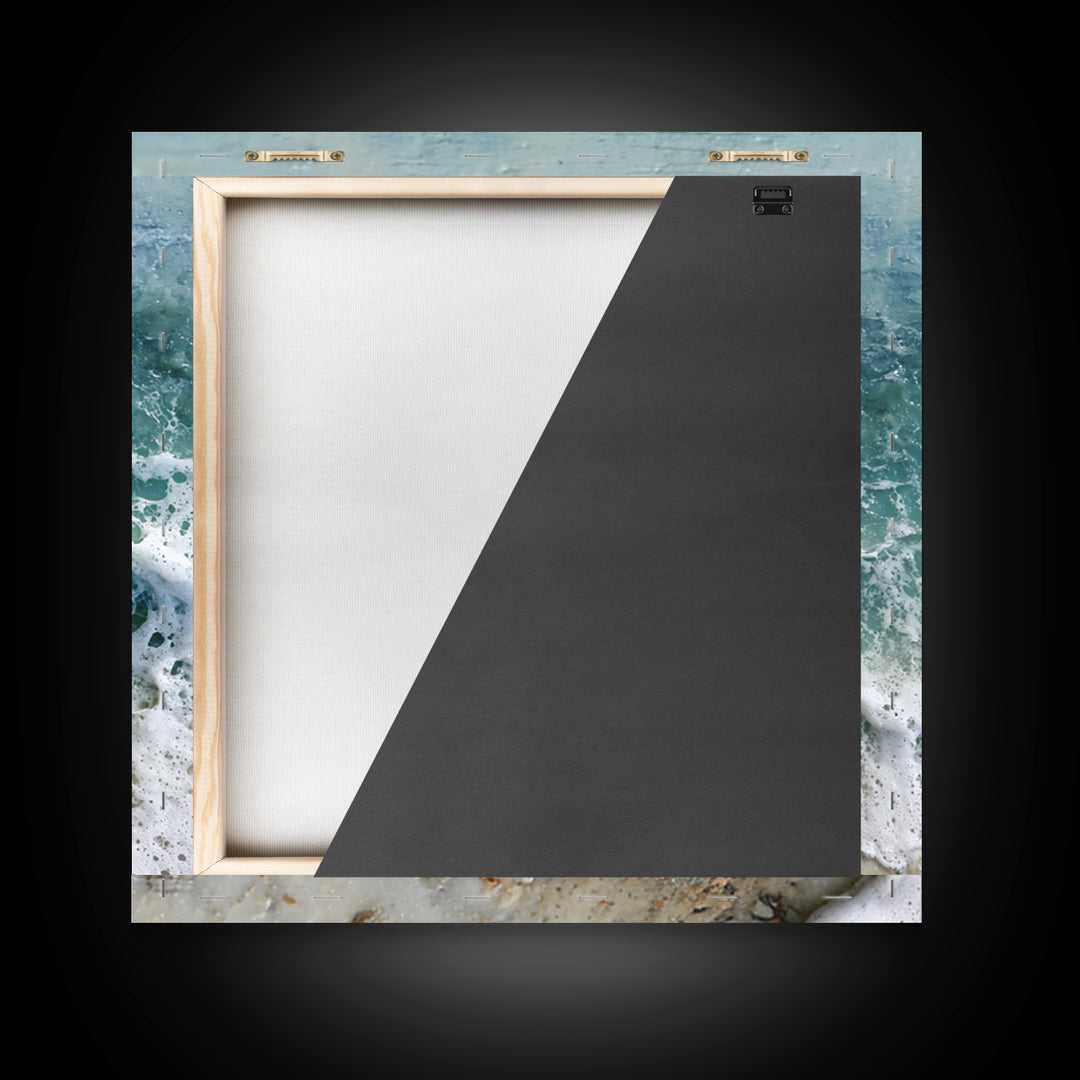 Storm Cloud over Deep Green Water Framed Canvas Print, Coastal Art, Beach Print, Coastal Decor, Coastal, Statement Artwork, COA-1x1-68