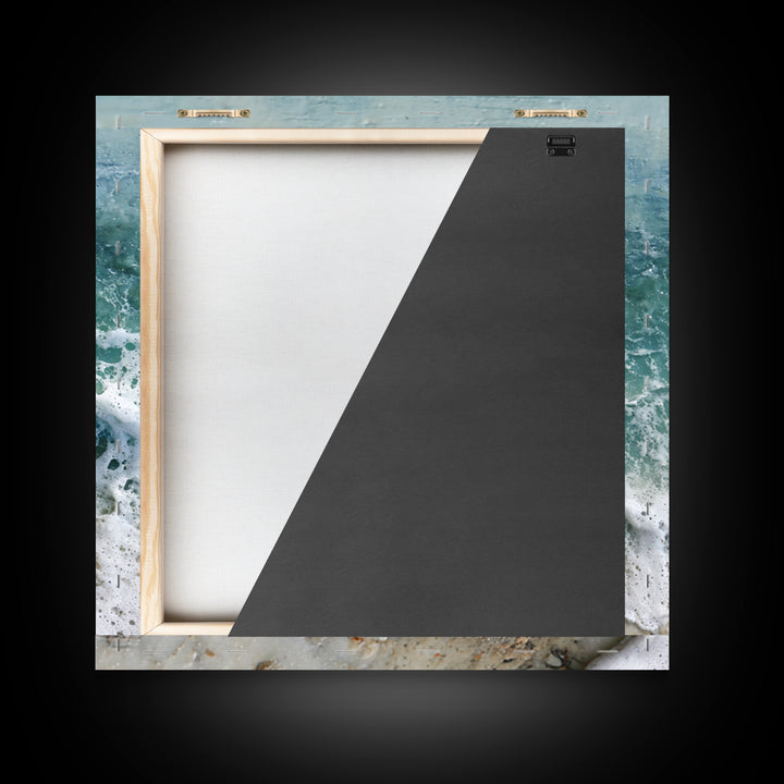 Storm Cloud over Deep Green Water Framed Canvas Print, Coastal Art, Beach Print, Coastal Decor, Coastal, Statement Artwork, COA-1x1-68