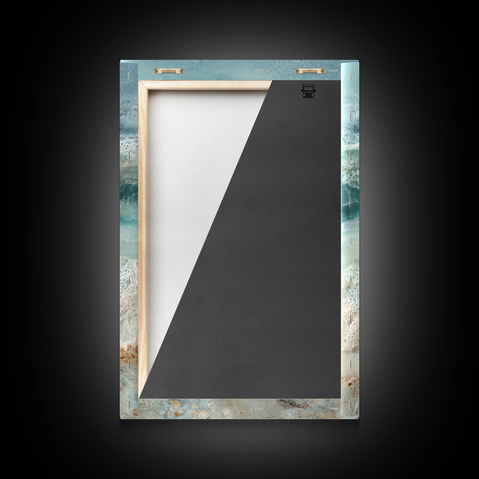 Storm Cloud over Deep Green Water Framed Canvas Print, Coastal Art, Art Print, Coastal Decor, Fine Art, Coastal, Wood Wall Art, COA-2x3-100
