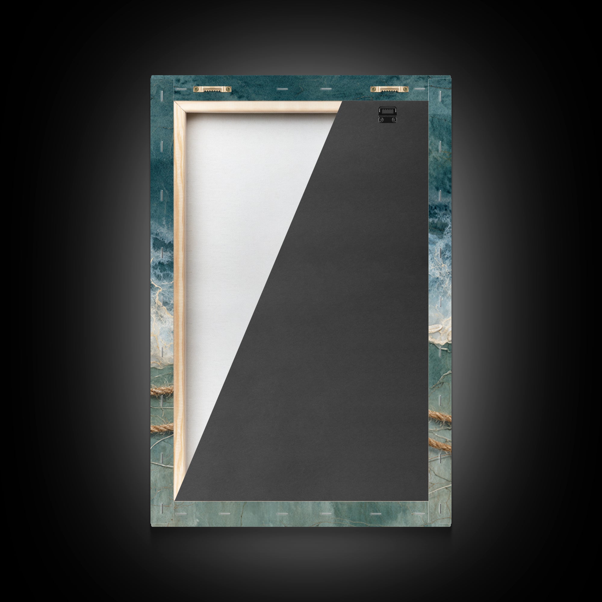 Storm Cloud over Deep Green Water Framed Canvas Print, Coastal Art, Statement Artwork, Coastal Decor, Fine Art, Coastal, COA-2x3-4
