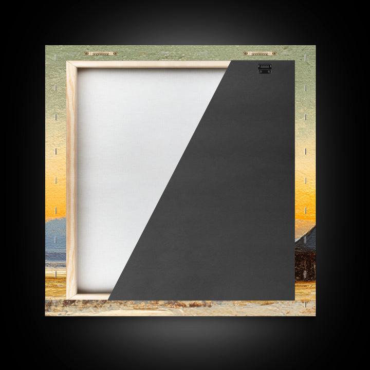Rustic Barn Silhouette Canvas Print, Country Art, Digital Wall Art, Farmhouse Decor, Abstract Art, Country, Floral Wall Art, COU-1x1-3
