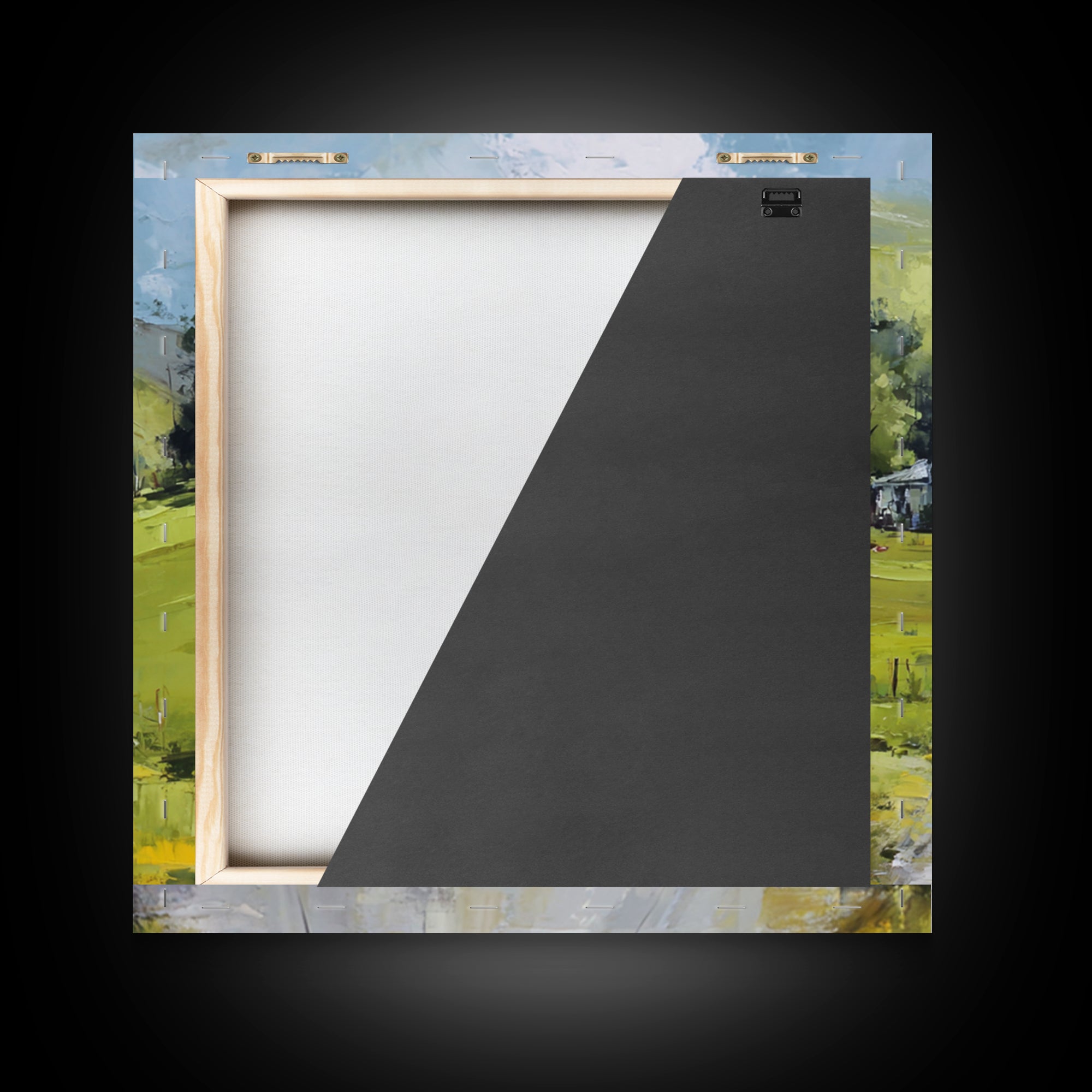 Country Road Disappearing into Green Hills Framed Canvas Print, Country Art, Modern Decor, Farmhouse Decor, Oil Painting, COU-1x1-79