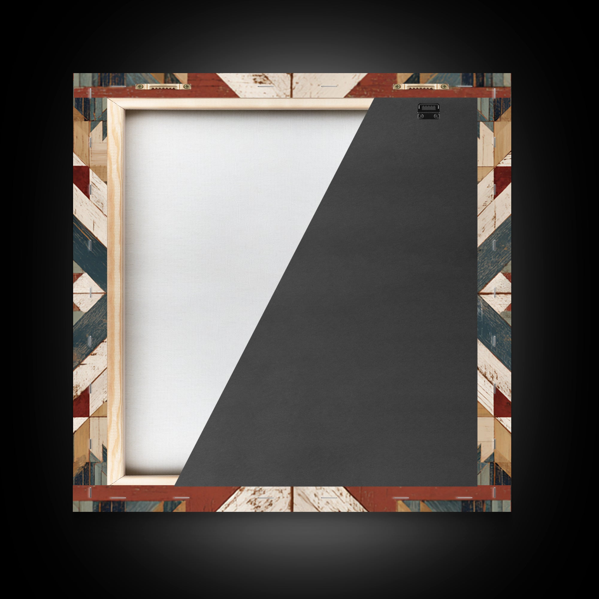 Quilt Geometric Folk Pattern Framed Canvas Print, Country Art, French Country, Farmhouse Decor, Fine Art, Country, Luxury Decor, COU-1x1-84