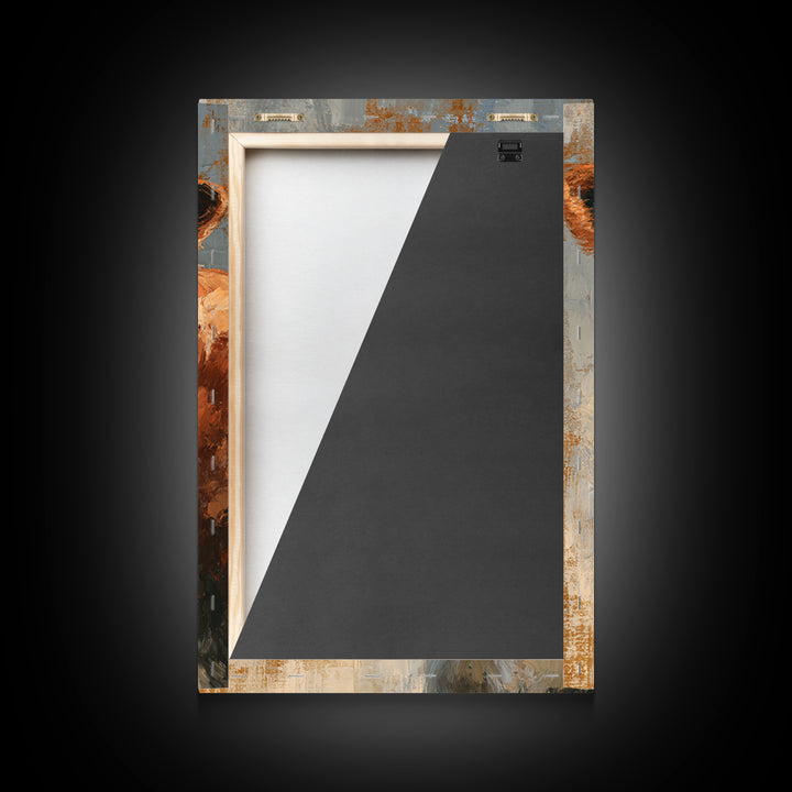 Cow Portrait with Gentle Farmhouse Personality Framed Canvas Print, Country Art, Minimalist Decor, Farmhouse Decor, Country, COU-2x3-12