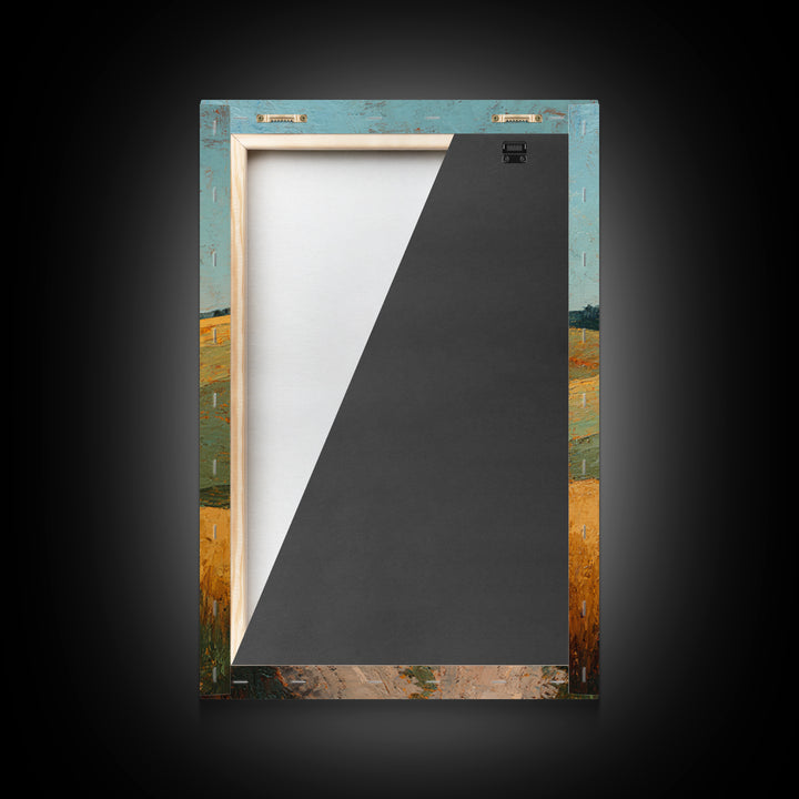 Country Road Disappearing into Green Hills Framed Canvas Print, Country Art, Farmhouse Decor, Country, Gallery Wall Art, COU-2x3-87