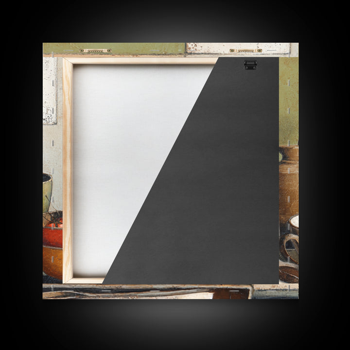 Minimal Line Art of a Cup and Framed Canvas Print, Coffee Shop Art, Minimalist Wall Art, Cafe Decor, Fine Art, Cafe, Room Decor, CSA-1x1-42
