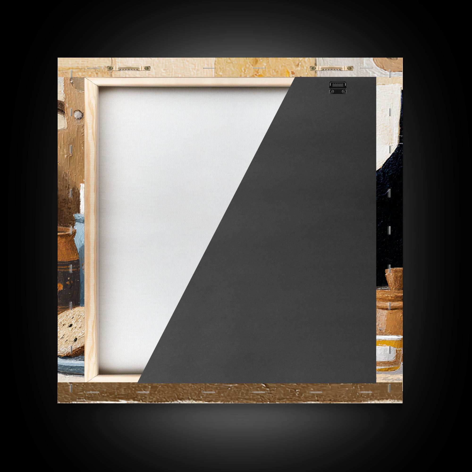Black Cat Beside a Steaming Cup Framed Canvas Print, Coffee Shop Art, Gallery Decor, Cafe Decor, Fine Art, Cafe, Wall Art, CSA-1x1-62