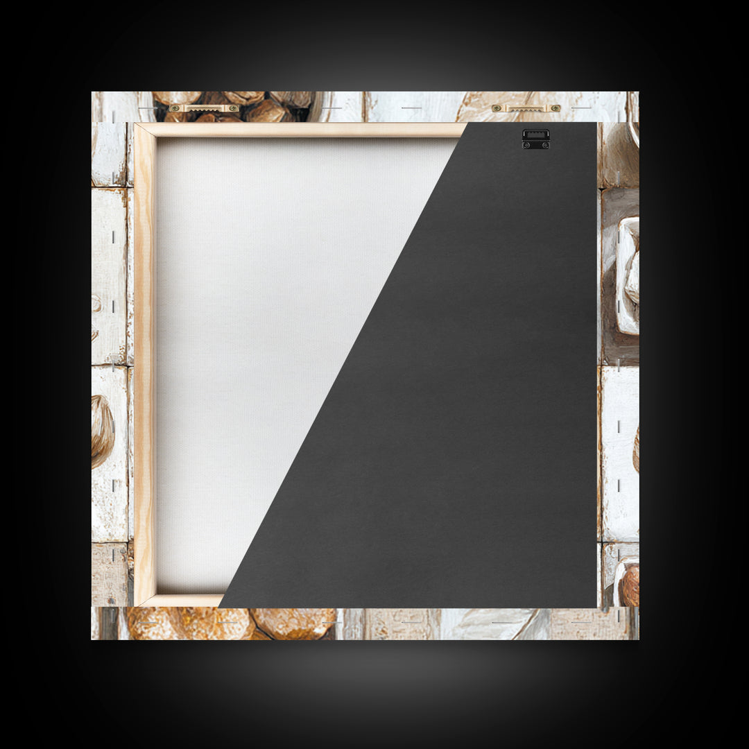 Coffee Bean Pattern Framed Canvas Print, Coffee Shop Art, Neutral Decor, Cafe Decor, Fine Art, Cafe, Home Decor, Wall Decor, CSA-1x1-63