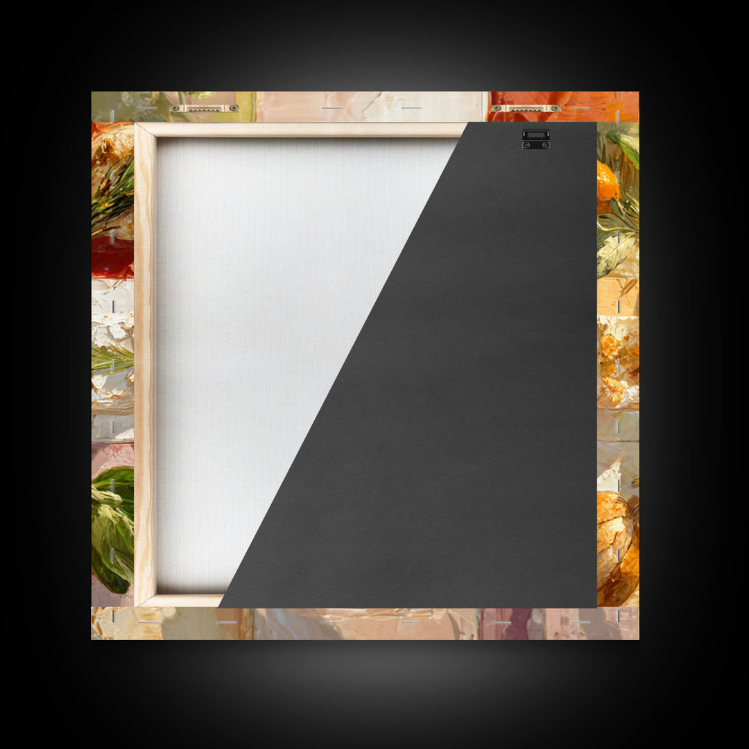 Sunlit Pastry and Coffee Arrangement Framed Canvas Print, Coffee Shop Art, Modern Decor, Cafe Decor, Fine Art, Cafe, Wall Decor, CSA-1x1-67