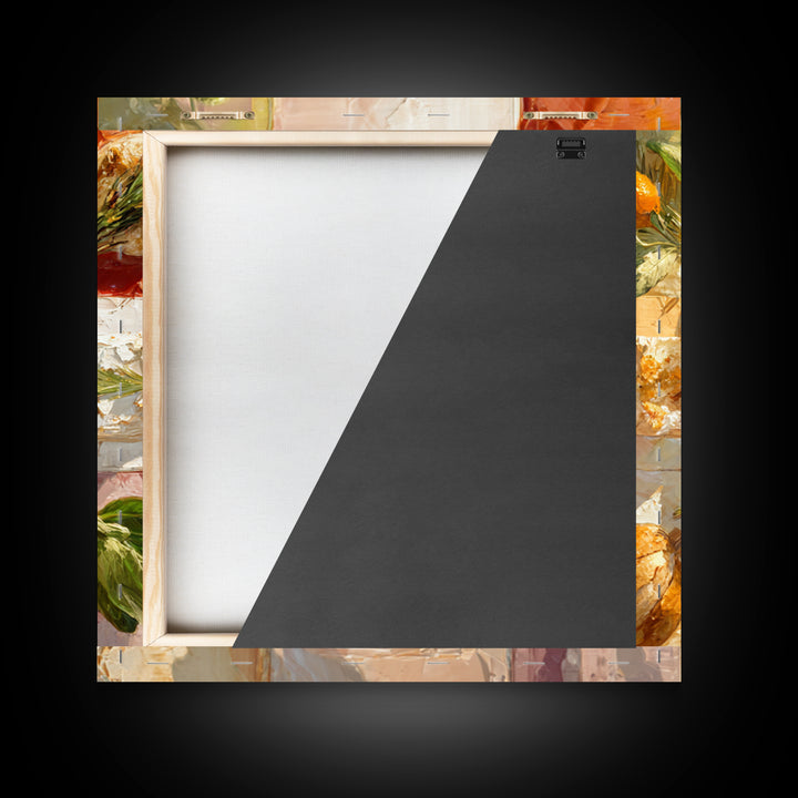 Sunlit Pastry and Coffee Arrangement Framed Canvas Print, Coffee Shop Art, Modern Decor, Cafe Decor, Fine Art, Cafe, Wall Decor, CSA-1x1-67