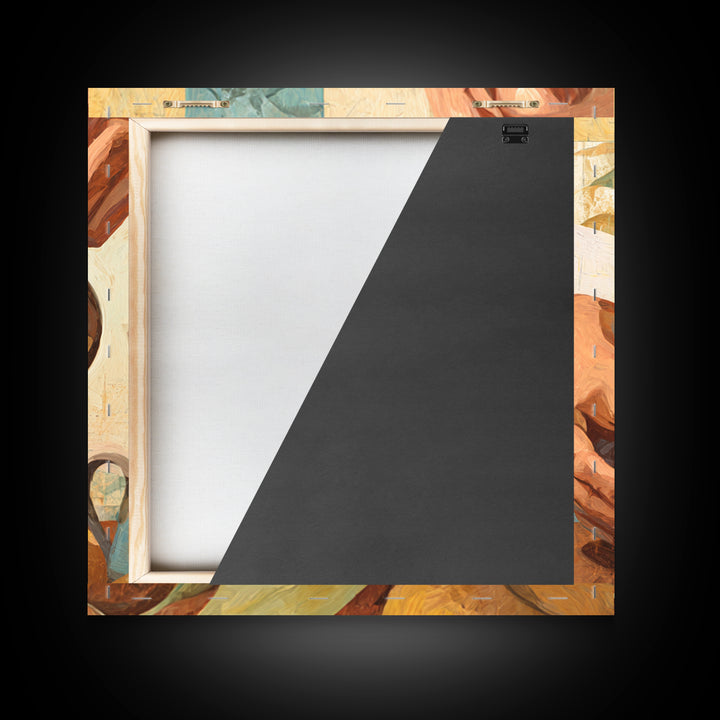Barista Hands Pouring Milk into Espresso Framed Canvas Print, Coffee Shop Art, Wall Art, Cafe Decor, Oil Painting, Cafe, CSA-1x1-93