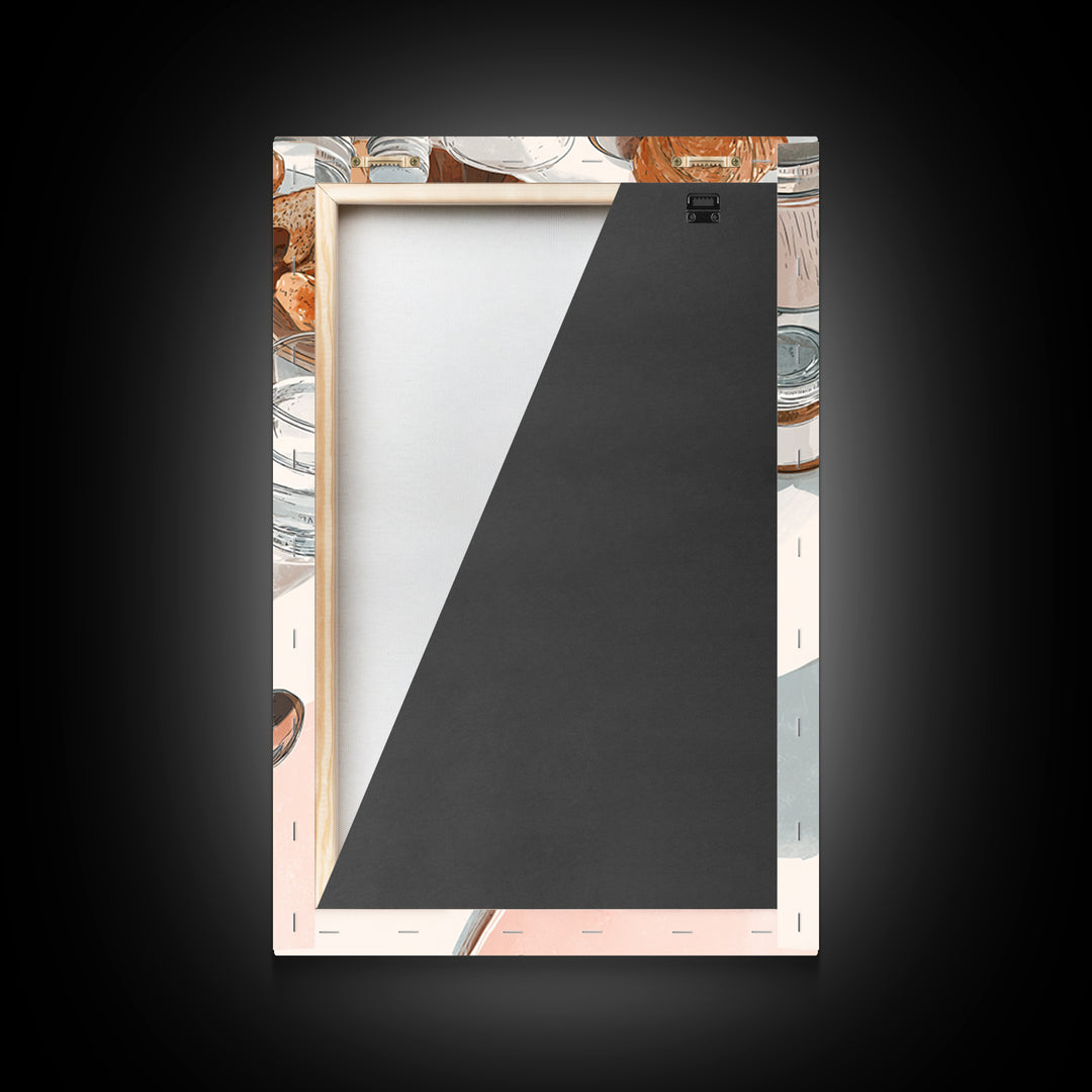 Minimal Line Art of a Cup and Framed Canvas Print, Coffee Shop Art, Kitchen Decor, Cafe Decor, Abstract Art, Cafe, CSA-2x3-98