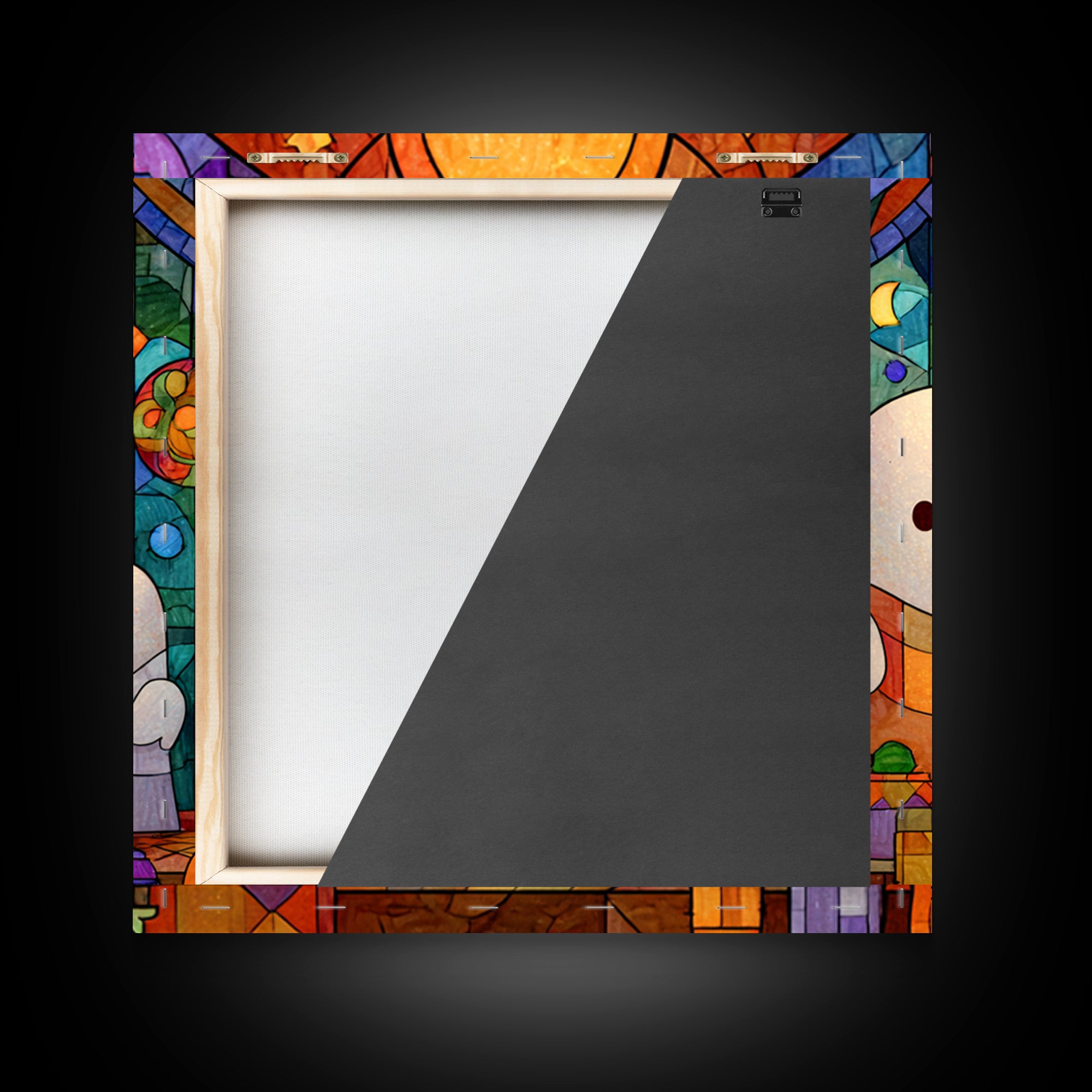 The Ghost Daycare, Stained Glass Halloween, Square Wall Art, Canvas Print, Cute Halloween Wall Art, Halloween Kids Decor