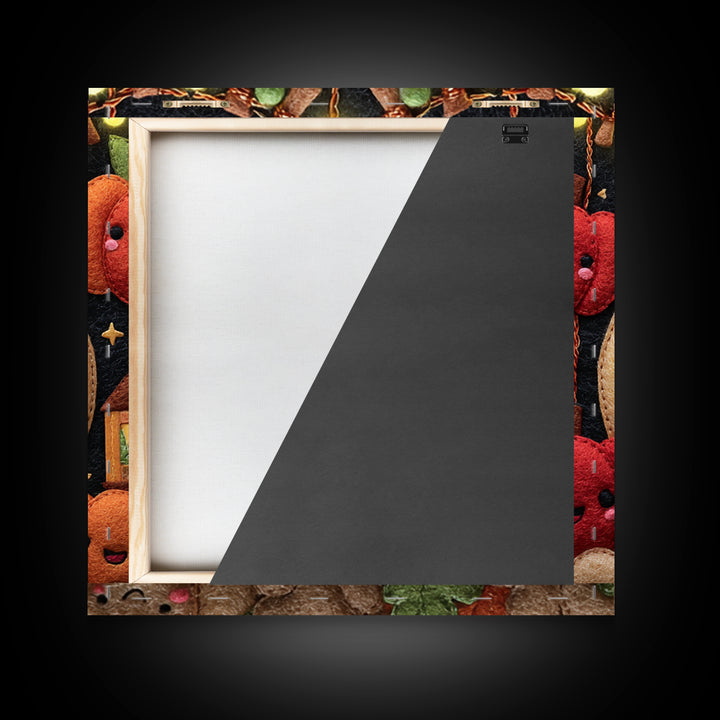 The Candy Apple Dance, Felt Halloween Art, Square Wall Art, Canvas Print, Cute Halloween Wall Art, Halloween Kids Decor