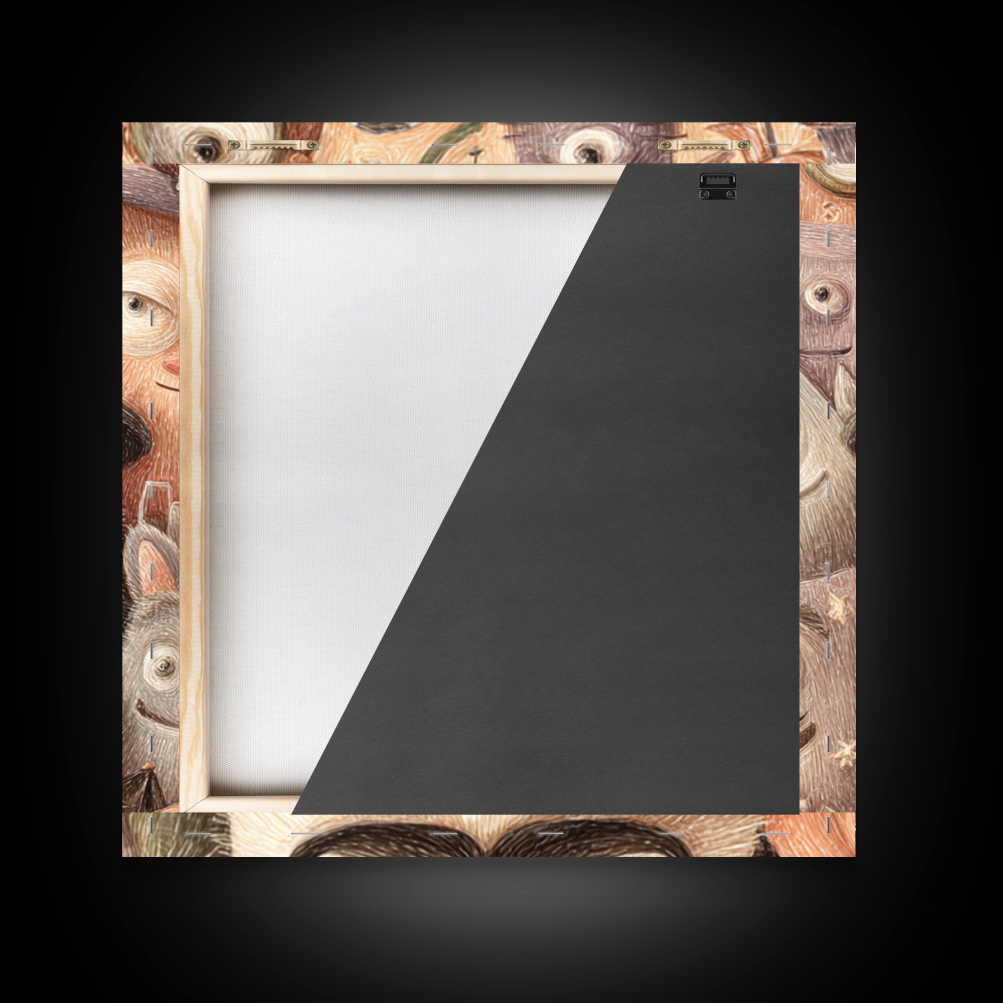 The Costume Photo Booth, Hand Sketch Halloween Art, Square Wall Art, Canvas Print, Cute Halloween Wall Art