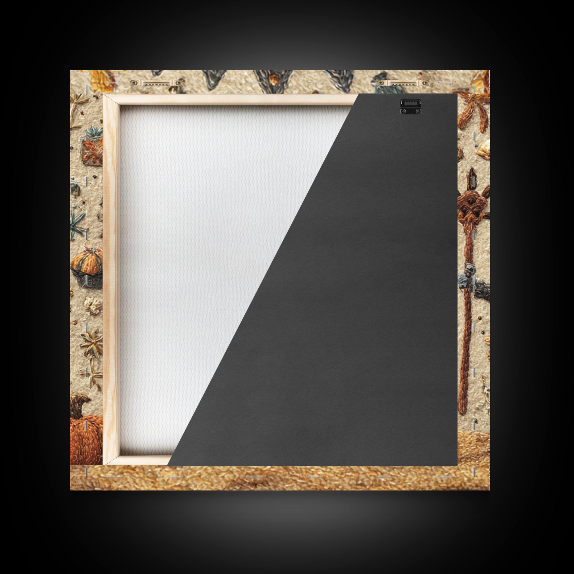 The Salt King Of The Black Shore, Felt Halloween Art, Square Wall Art, Canvas Print, Cute Halloween Wall Art