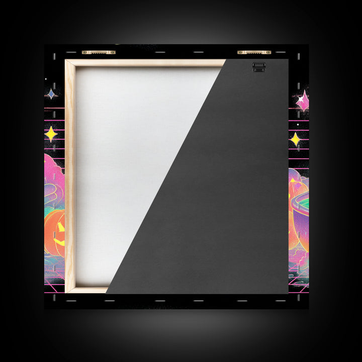 The Duckling Witch, Vaporwave Halloween Decor, Square Wall Art, Canvas Print, Retro Halloween Decor, Neon Wall Art, Dark Fantasy Art