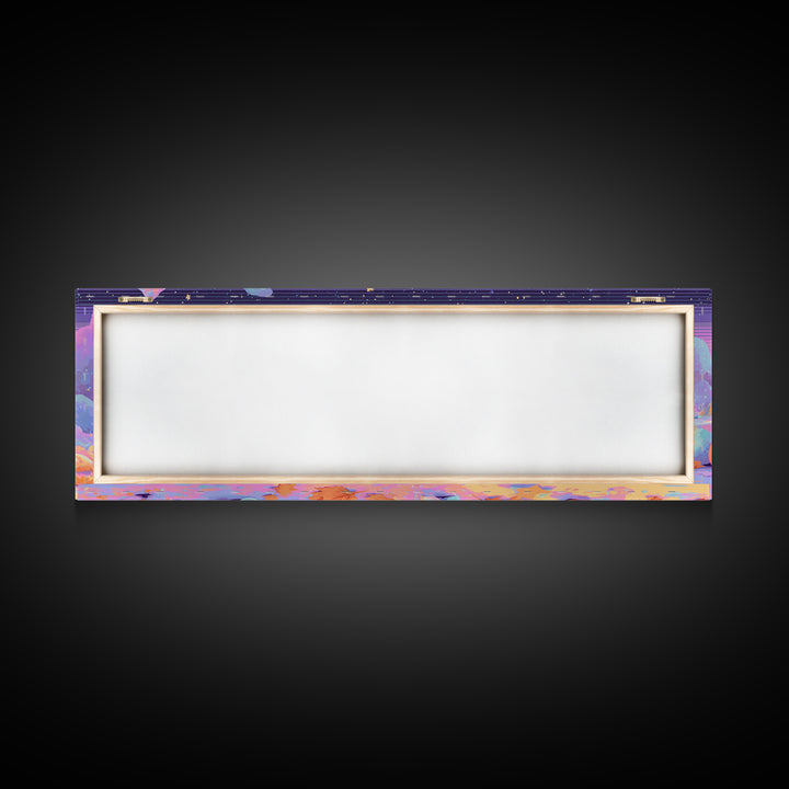 The Bubble Potion Apprentice, Vaporwave Halloween Decor, Extra Wide Wall Art, Framed Canvas Print, Retro Halloween Decor, Neon Wall Art