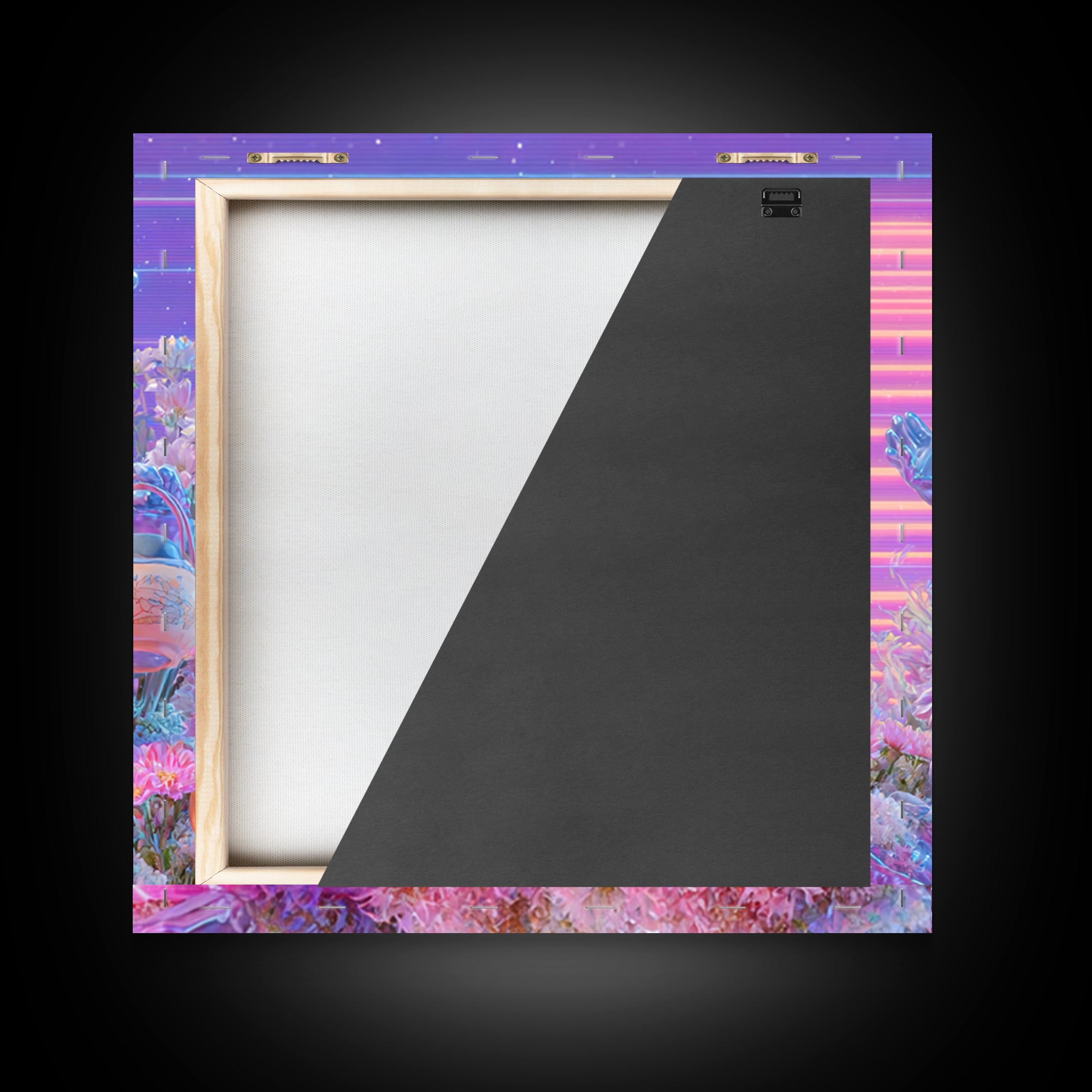 The Moon Garden Witch, Vaporwave Halloween Decor, Square Wall Art, Canvas Print, Retro Halloween Decor, Neon Wall Art, Halloween Wall Art