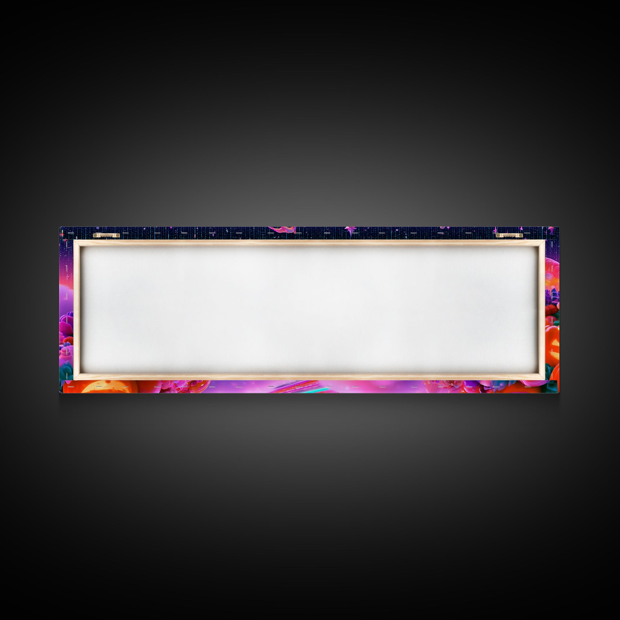 The Candy Castle, Vaporwave Halloween Decor, Extra Wide Wall Art, Canvas Print, Retro Halloween Decor, Neon Wall Art, Spooky Wall Decor