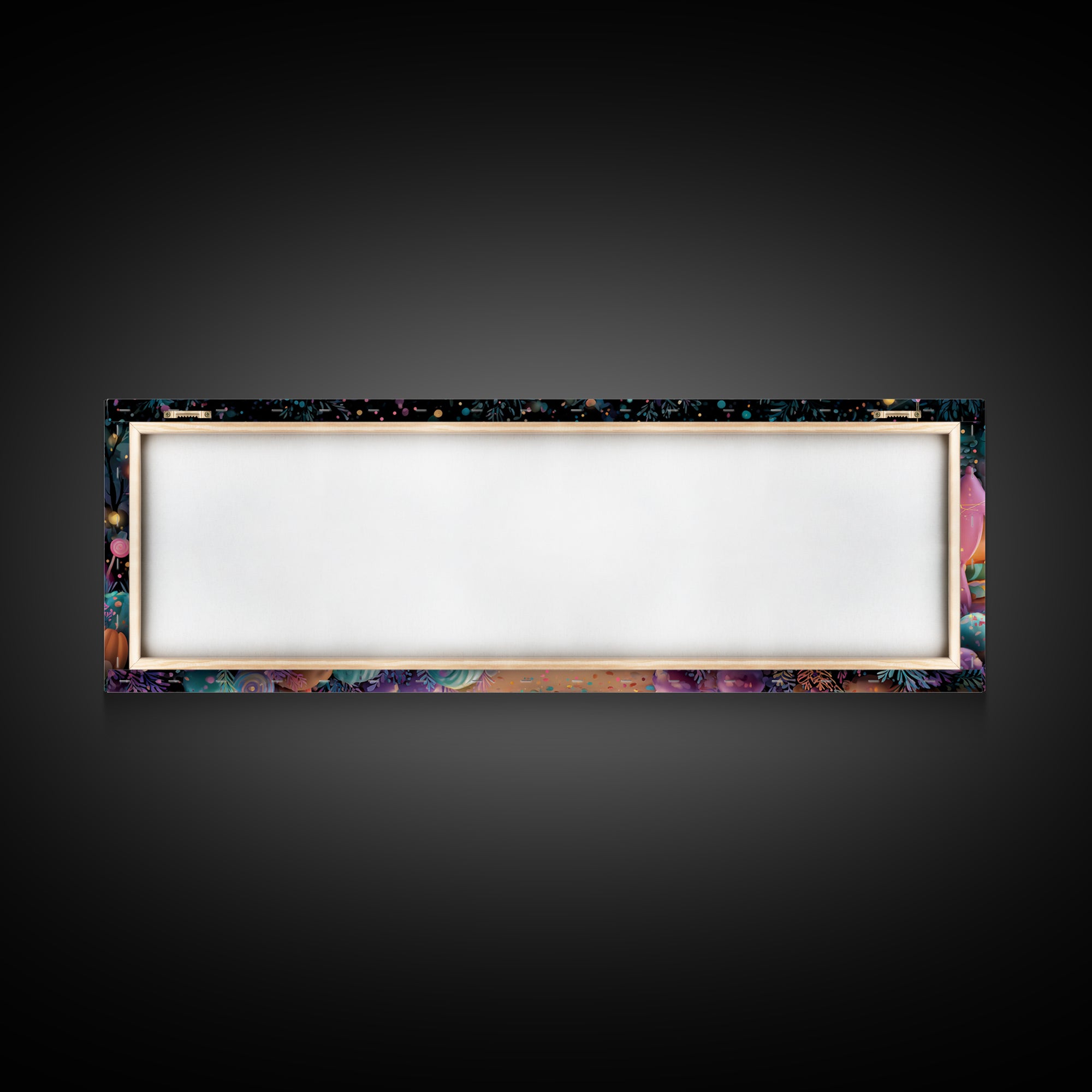 The Pumpkin Campout, Vaporwave Halloween Decor, Extra Wide Wall Art, Canvas Print, Retro Halloween Decor, Neon Wall Art, Statement Wall Art