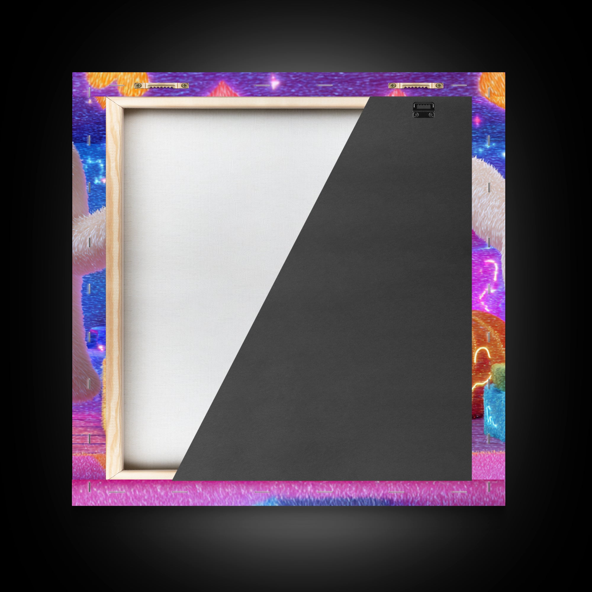 The Ghost Daycare, 80s Halloween Wall Art, Square Wall Art, Framed Canvas Print, Retro Halloween Decor, Neon Wall Art, Horror Wall Art