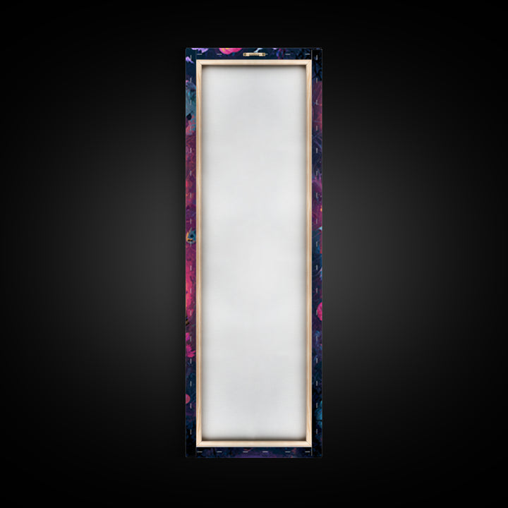 The Three-Eyed Teddy Monster, Vaporwave Halloween Decor, Tall Narrow Wall Art, Framed Canvas Print, Retro Halloween Decor, Neon Wall Art