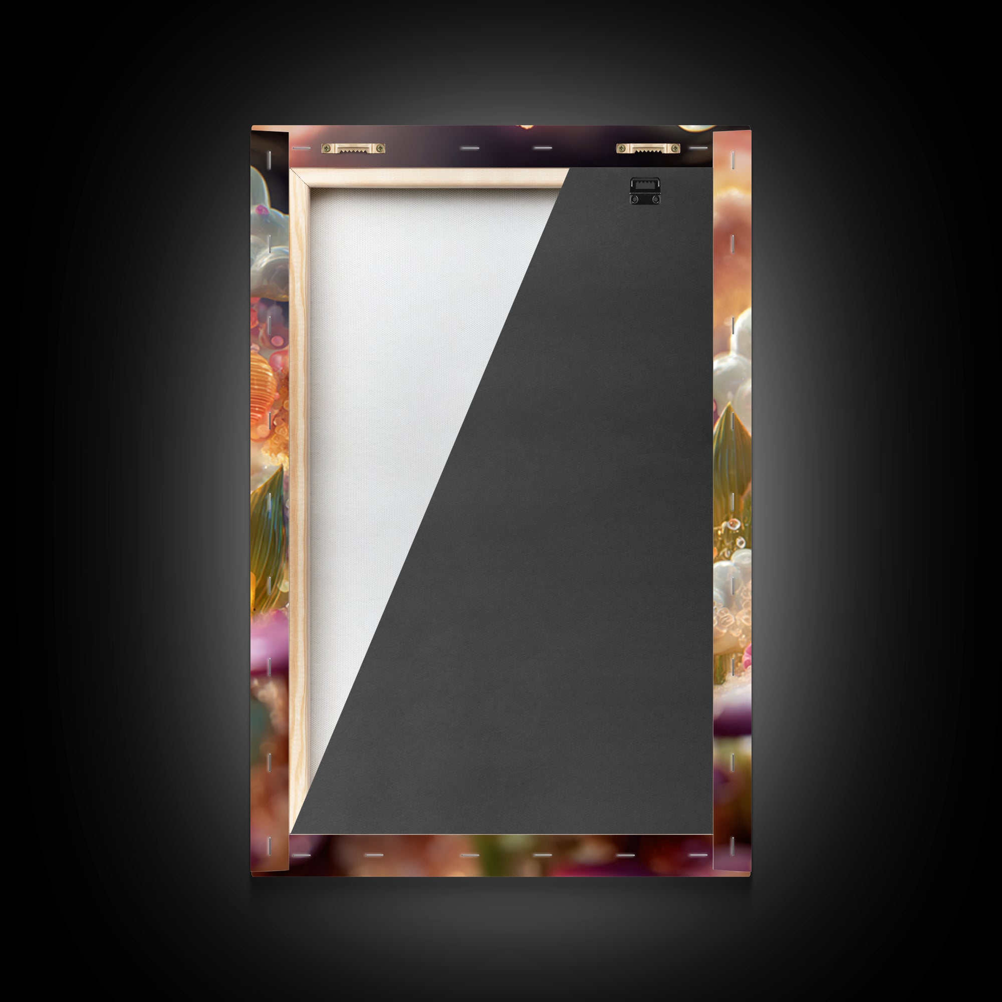 The Monster Flower Shop, Cute Spooky Neon Art, Vertical Wall Art, Framed Canvas Print, Retro Halloween Decor, Neon Wall Art
