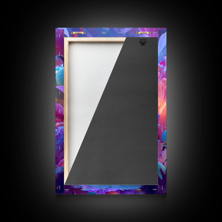 The Monster Hide-And-Seek Game, Synthwave Halloween Art, Vertical Wall Art, Canvas Print, Retro Halloween Decor, Neon Wall Art