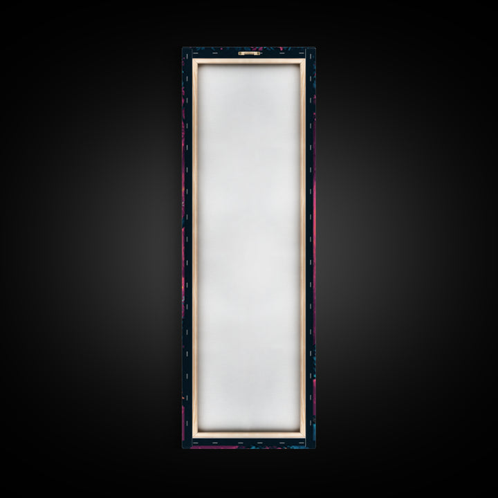 The Cozy Hollow Tree, Retro Neon Halloween Art, Tall Narrow Wall Art, Canvas Print, Retro Halloween Decor, Neon Wall Art, Statement Wall Art