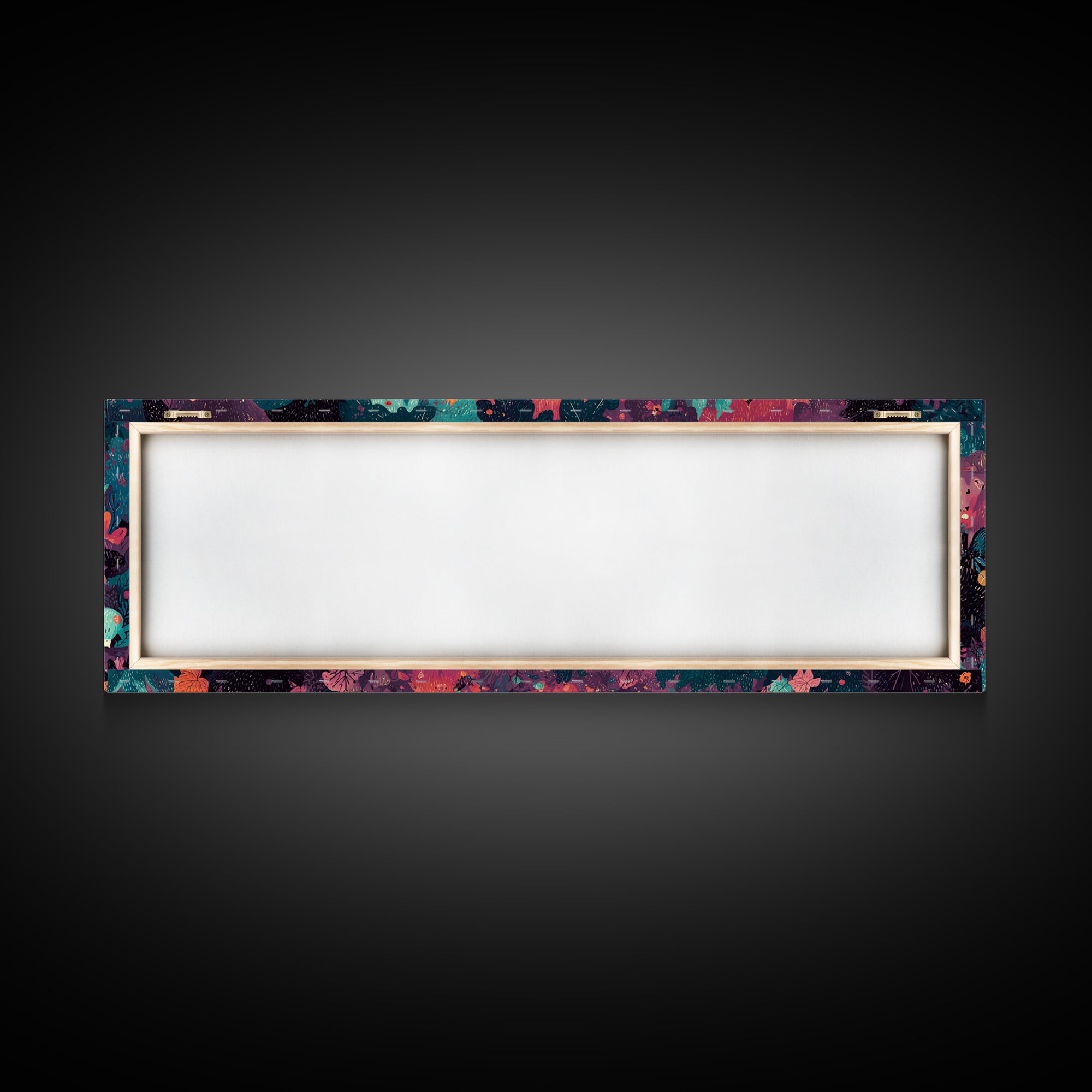 October'S Birthday Party, Vaporwave Halloween Decor, Extra Wide Wall Art, Canvas Print, Retro Halloween Decor, Neon Wall Art