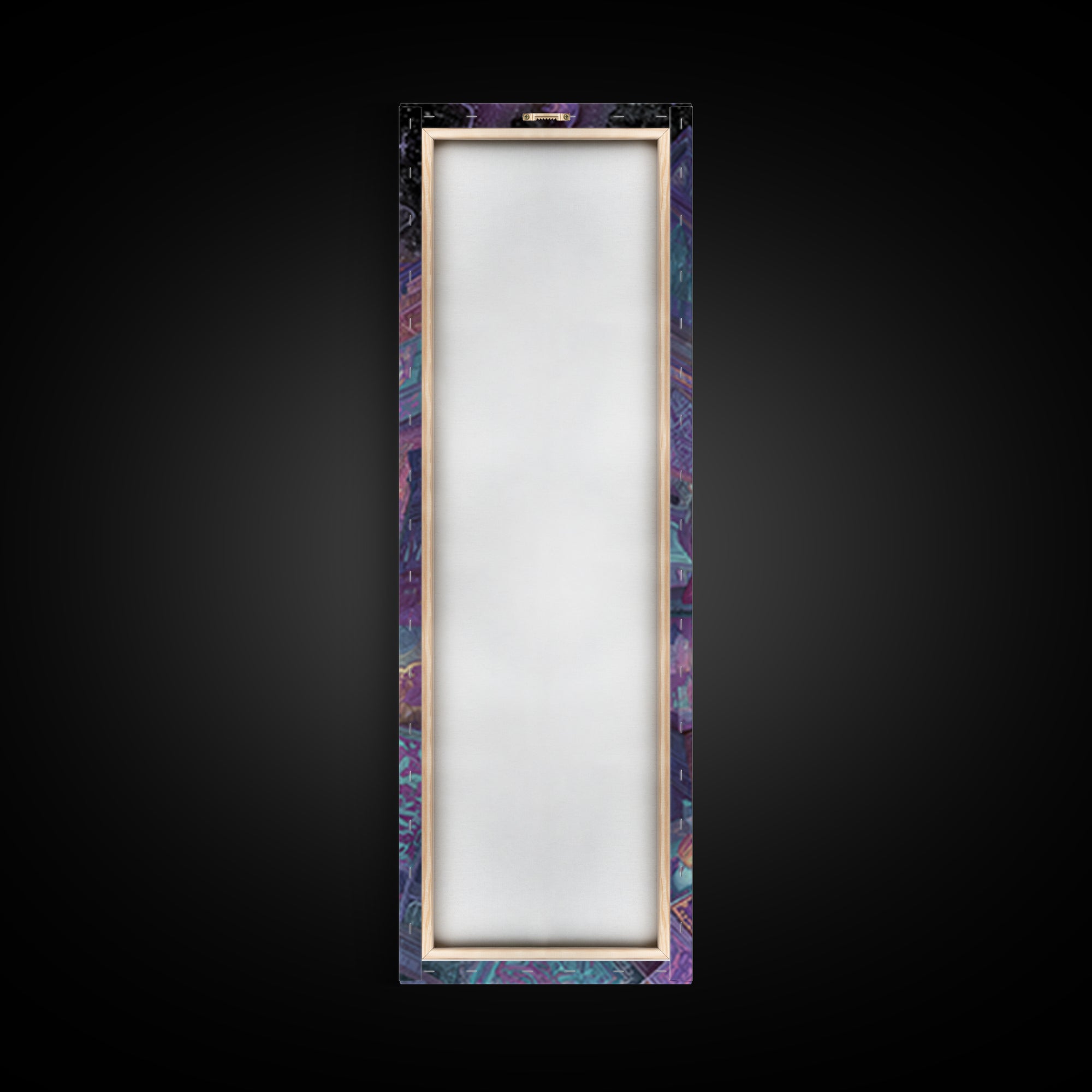 The Crawler Beneath The Floor Of Stars, Vaporwave Halloween Decor, Tall Narrow Wall Art, Framed Canvas Print, Retro Halloween Decor