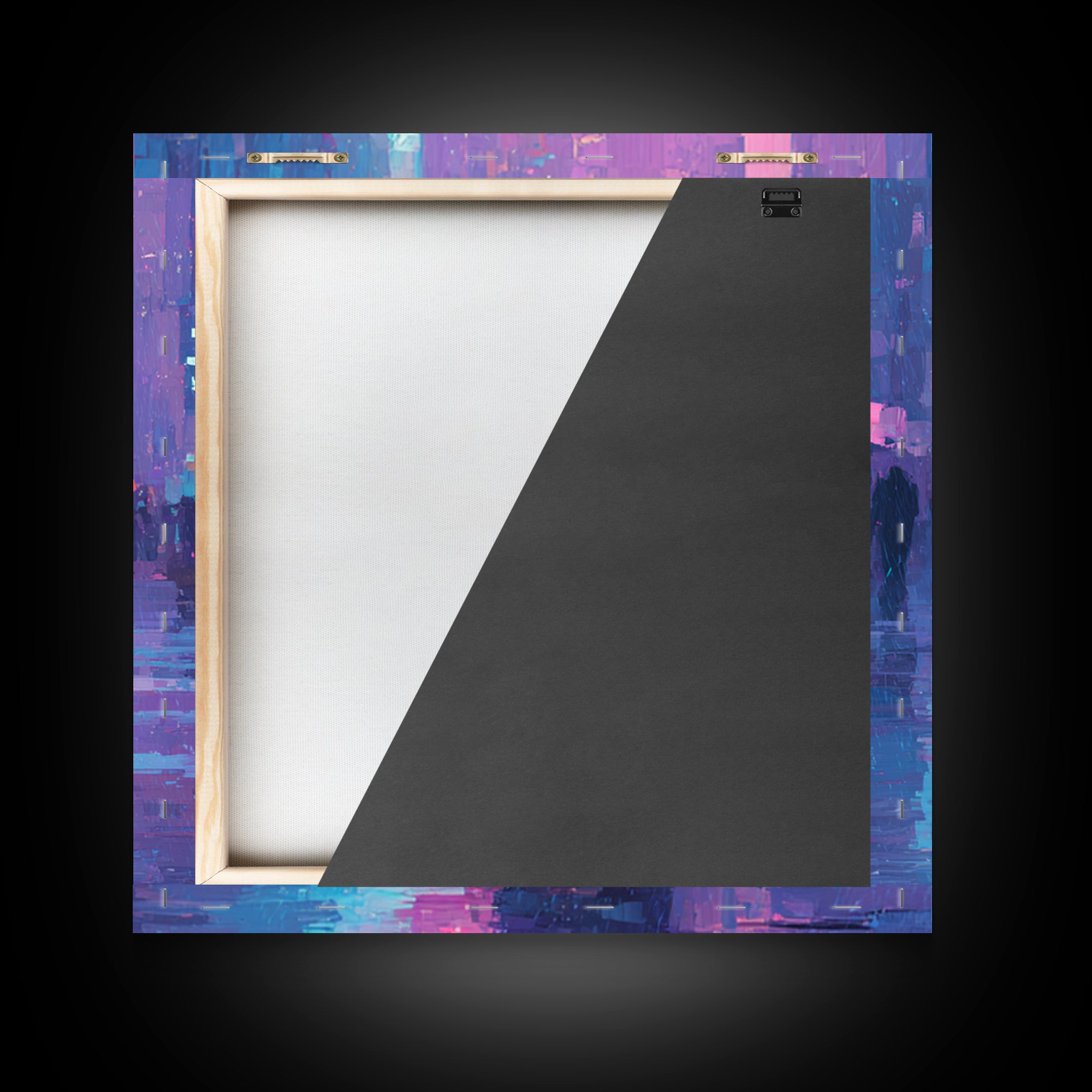 Astronaut Street Wanderer Framed Canvas Print, Cyberpunk Art, Cyberpunk Tarot, Living Room Decor, Fine Art, Neon, CYB-1x1-71