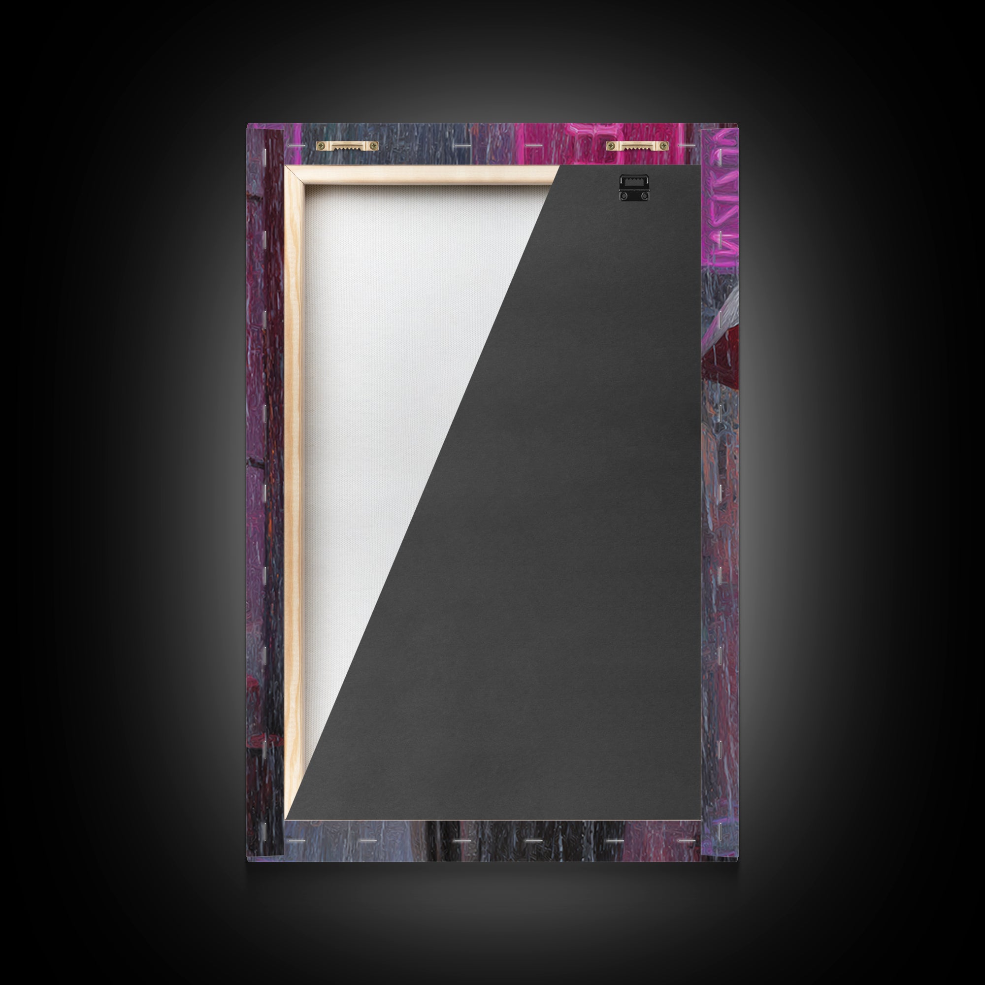 Glowing Umbrella Figure Framed Canvas Print, Cyberpunk Art, Canvas Wall Art, Living Room Decor, Fine Art, Neon, Space Art, CYB-2x3-47