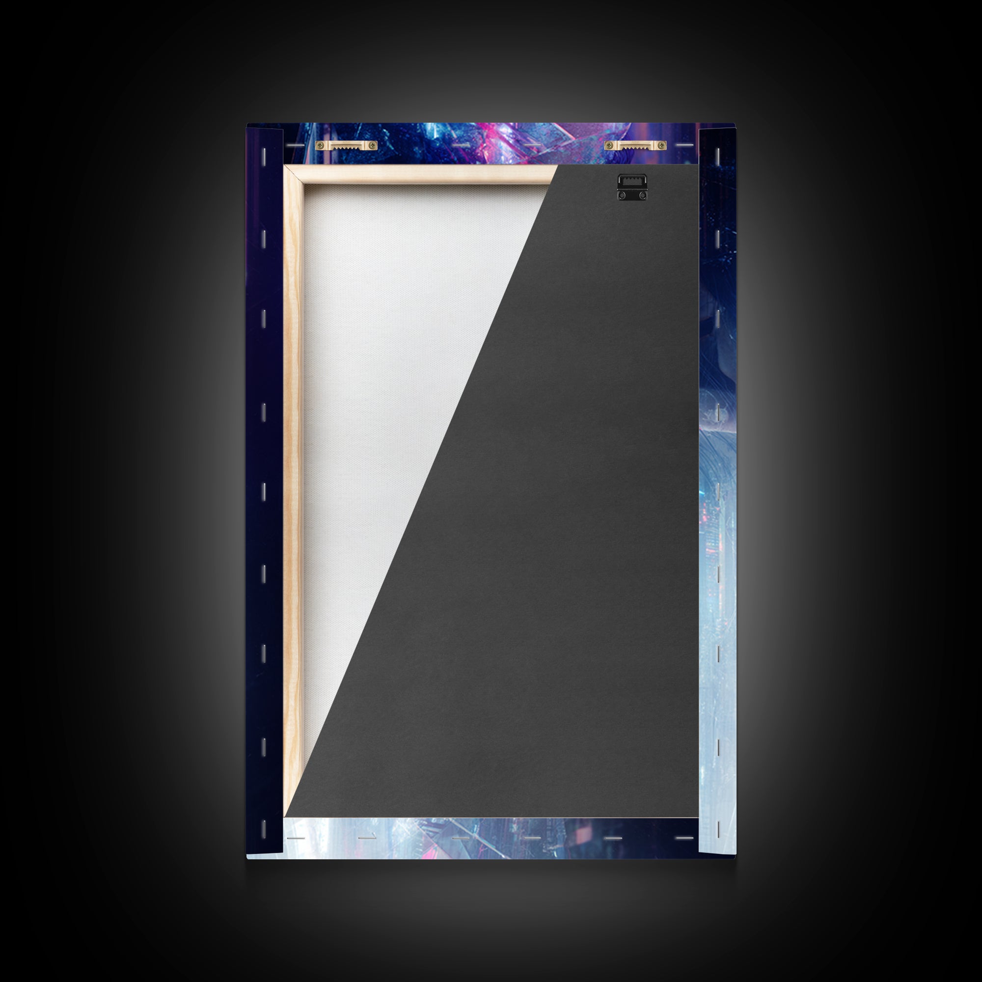Ai Mask Portrait Framed Canvas Print, Cyberpunk Art, Digital Wall Art, Living Room Decor, Fine Art, Neon, Man Cave Decor, CYB-2x3-80