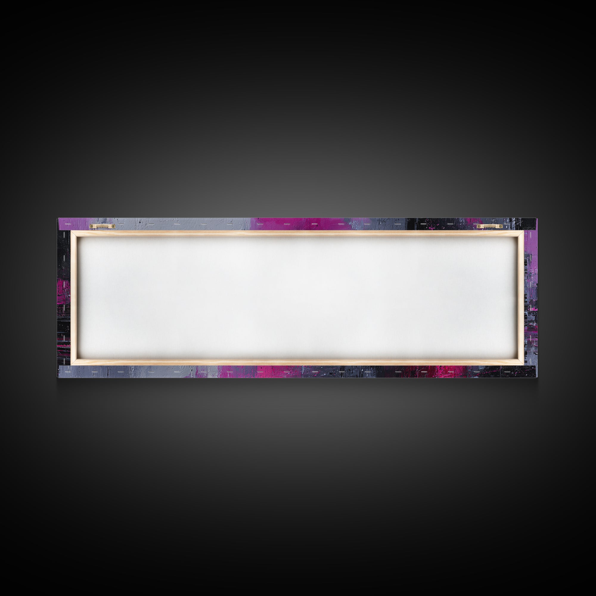 City Train Rushing Through Pink Electric Haze Framed Canvas Print, Cyberpunk Art, Minimalist Poster, Living Room Decor, Neon, CYB-3x1-53
