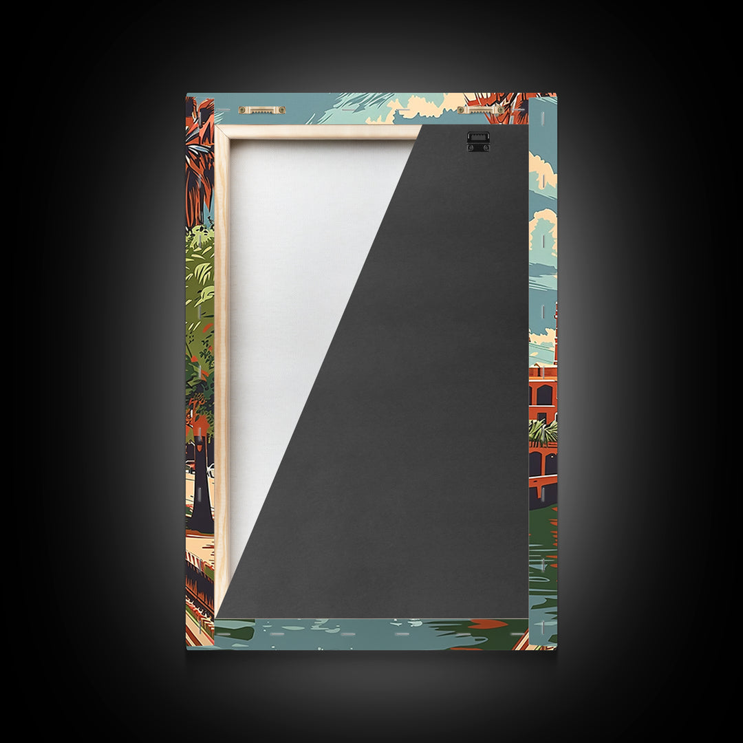 Brownsville Travel Poster, Framed Canvas Print, Retro Wall Art, Travel Print, Retro Travel Print, Vintage Travel Art, City Art Print
