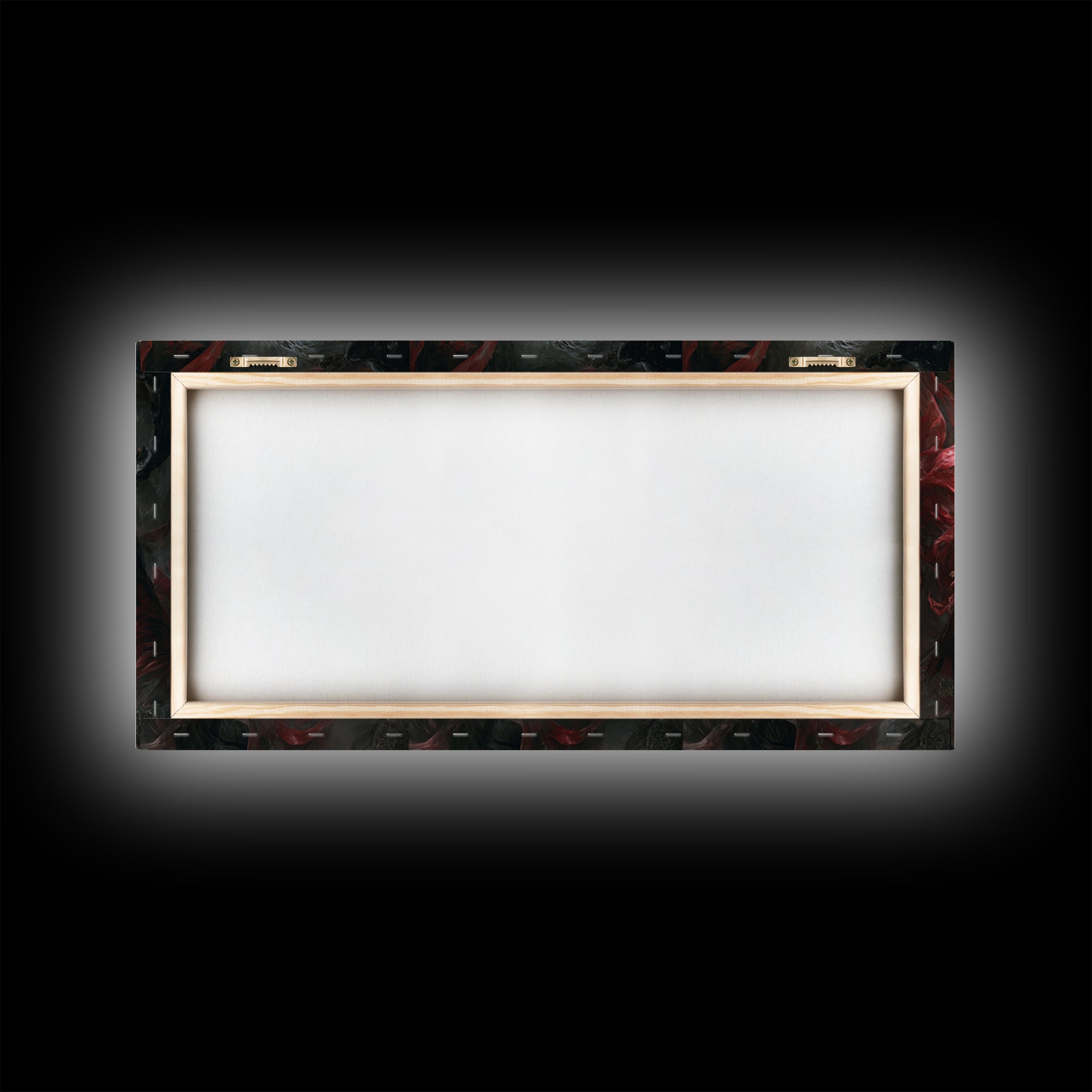 The Crimson Vampire, Apocalyptic Romantic Art, Wide Panoramic Art, Dark Halloween Decor, Framed Canvas Print, Halloween Wall Art