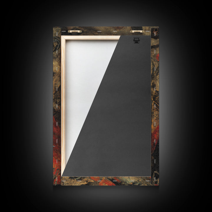 The Crimson Vampire, Symbolist Dream Art, Vertical Wall Art, Macabre Wall Art, Framed Canvas Print, Halloween Wall Art