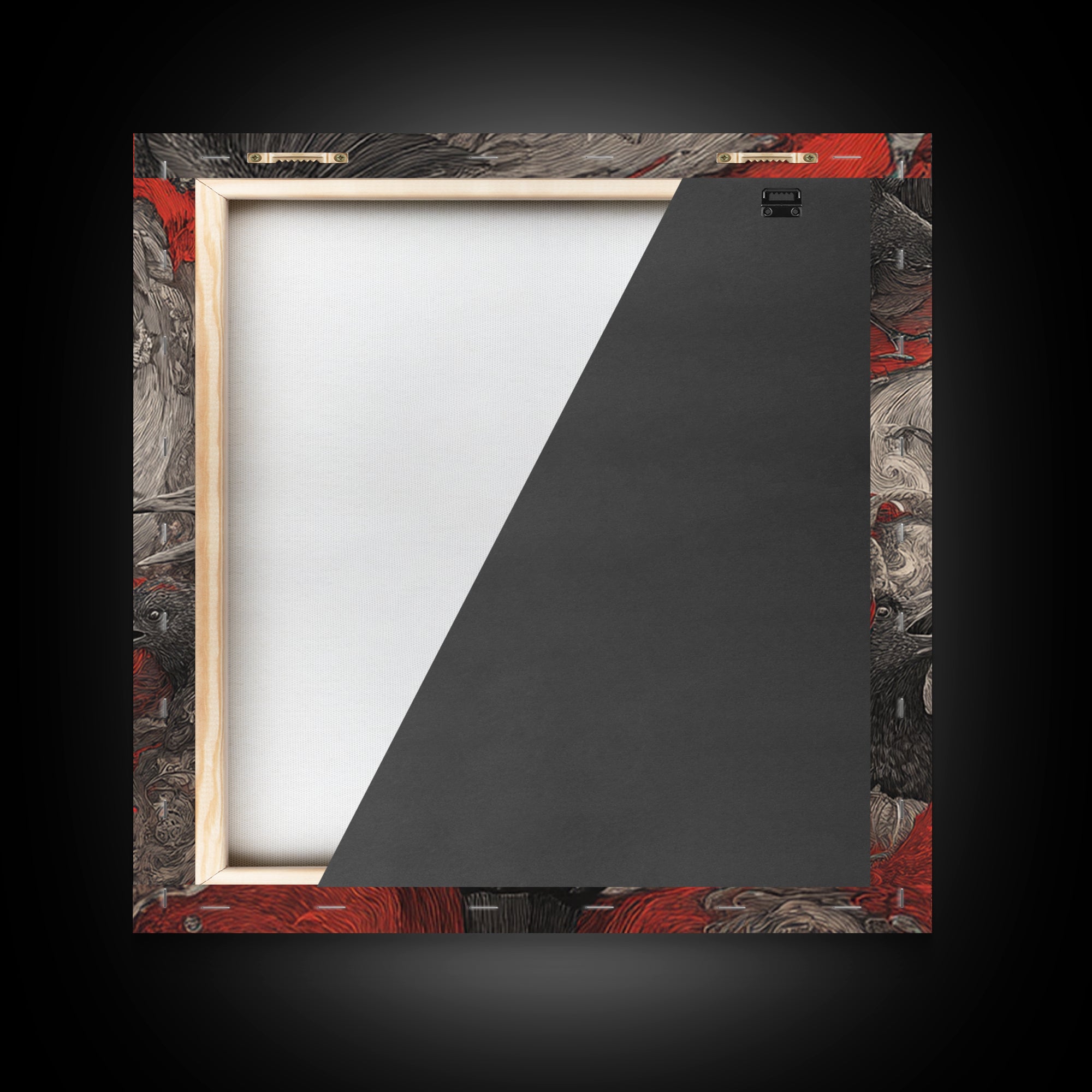 The Crimson Vampire, Expressionist Nightmare Art, Square Wall Art, Macabre Wall Art, Framed Canvas Print, Halloween Wall Art