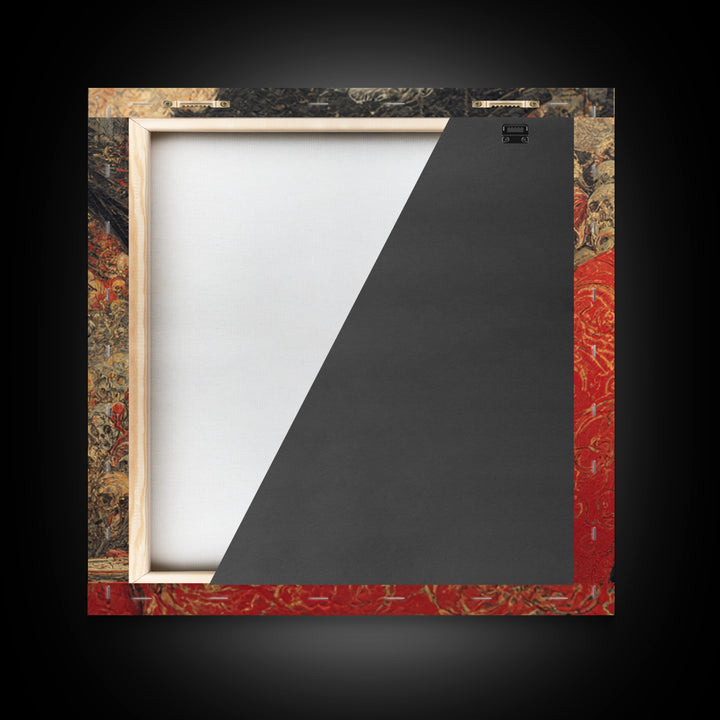 The Crimson Vampire, Grotesque Carnival Art, Square Wall Art, Dark Halloween Decor, Canvas Print, Halloween Wall Art, Statement Wall Art