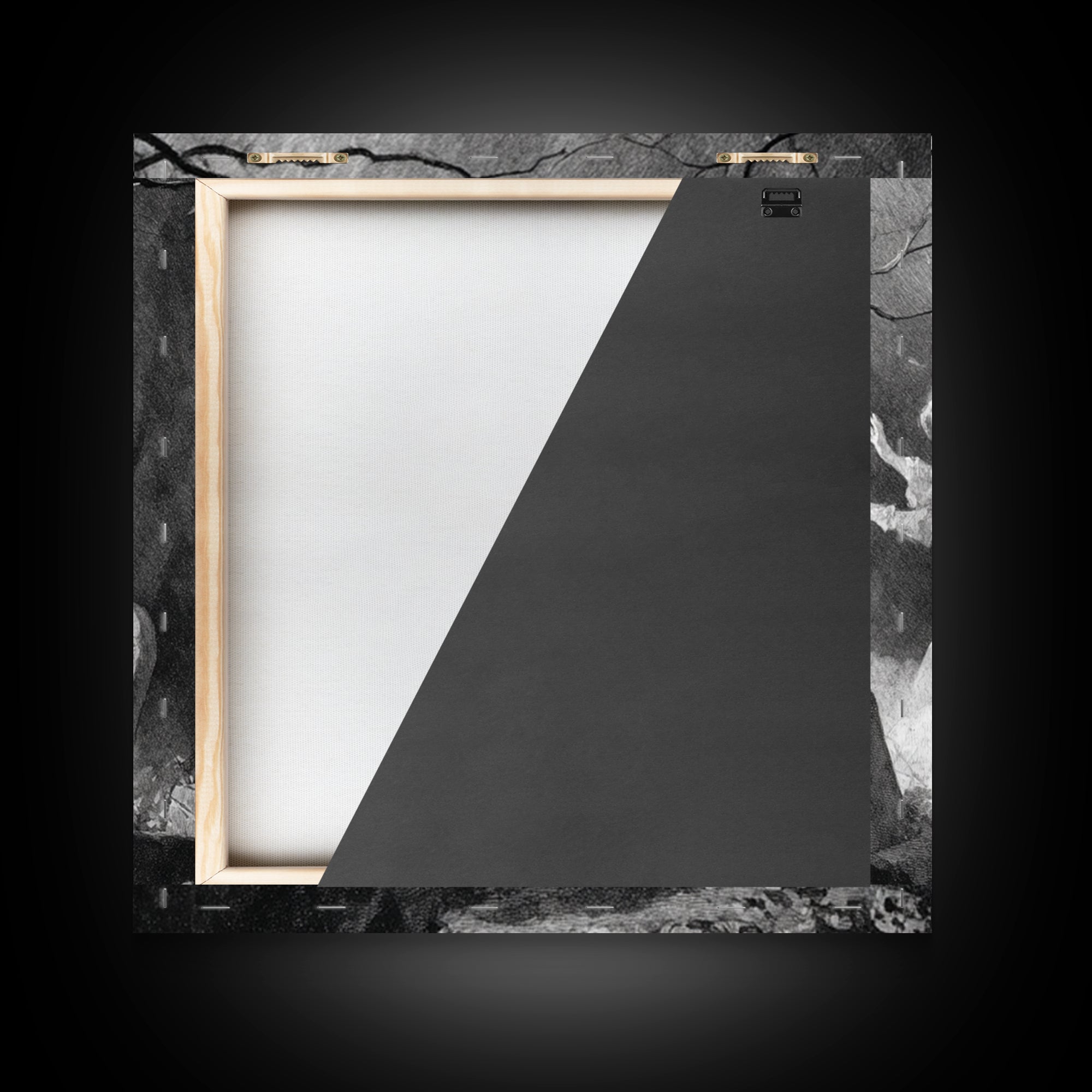 The Graveyard Ghost, Symbolist Dream Art, Square Wall Art, Dark Halloween Decor, Framed Canvas Print, Halloween Wall Art