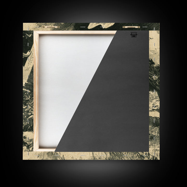 The Graveyard Ghost, Decadent Gothic Art, Square Wall Art, Dark Halloween Decor, Framed Canvas Print, Halloween Wall Art