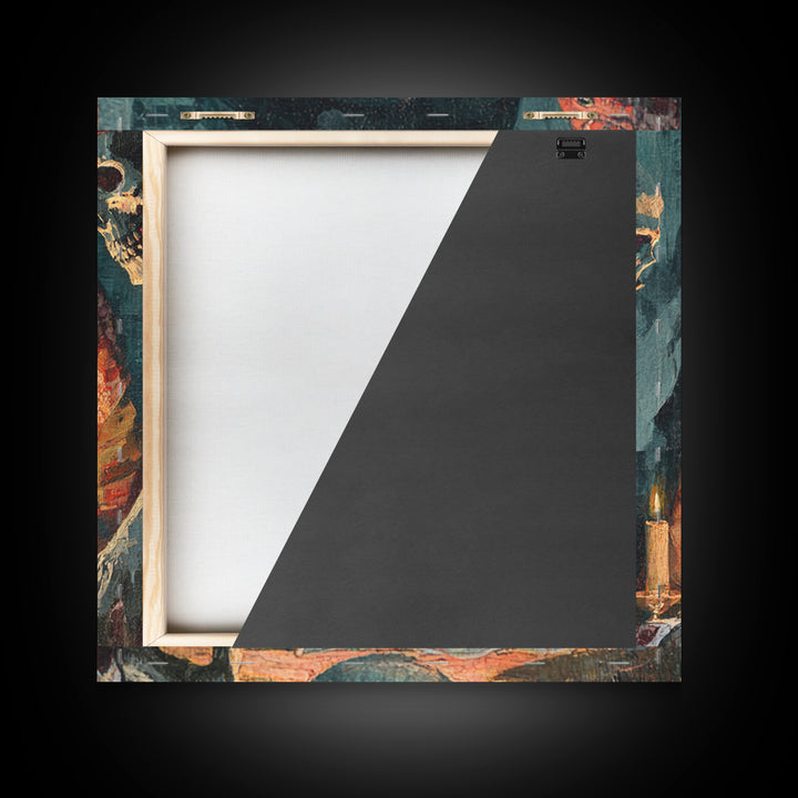 The Midnight Fortune Teller, Decadent Gothic Art, Square Wall Art, Dark Fantasy Wall Art, Framed Canvas Print, Halloween Wall Art