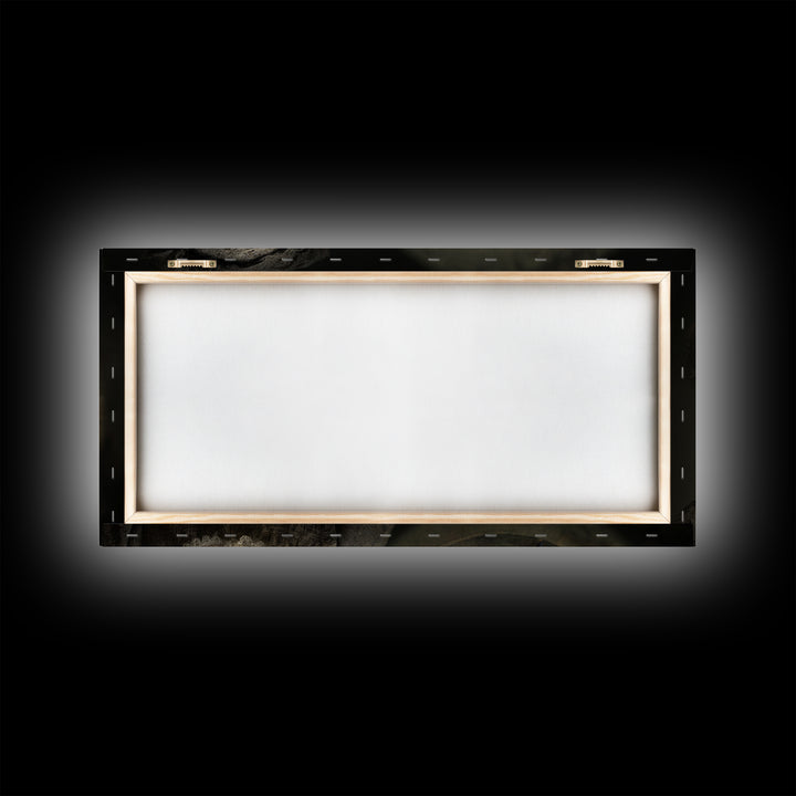 The Haunted Porcelain Doll, Northern Renaissance Horror, Wide Panoramic Art, Dark Halloween Decor, Framed Canvas Print