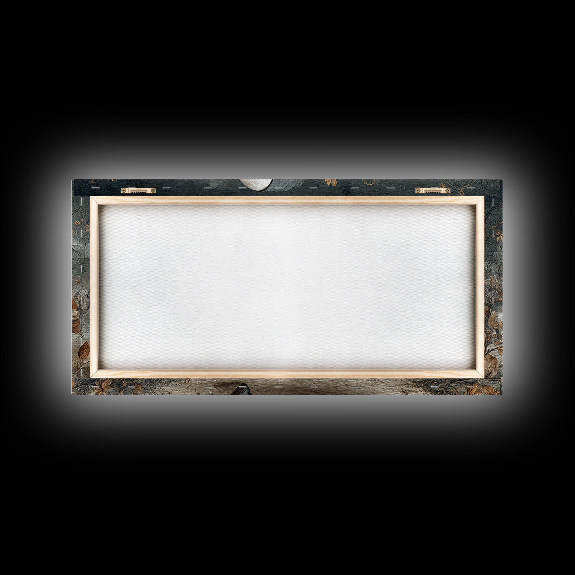 The Masked Candy Collector, Northern Renaissance Horror, Wide Panoramic Art, Gothic Horror Wall Art, Framed Canvas Print